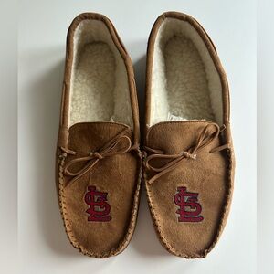 Men’s houseshoes size xl , 11 1/2, St. Louis cardinals logo, never worn